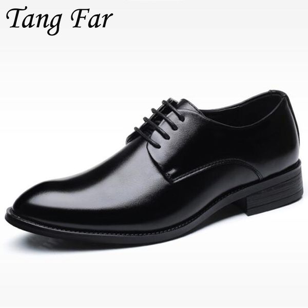 men handsome formal business shoes pointed lace up leather wedding shoes mens dress solid color, Black
men handsome formal business shoes pointed lace up leather wedding shoes mens dress solid color, Black