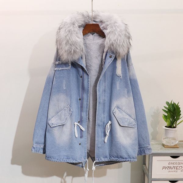parkas mujer 2018 women lining winter long teach denim coats thicken ladies' windbreaker femme outerwear hooded fur collar jeans, Black
parkas mujer 2018 women lining winter long teach denim coats thicken ladies' windbreaker femme outerwear hooded fur collar jeans, Black