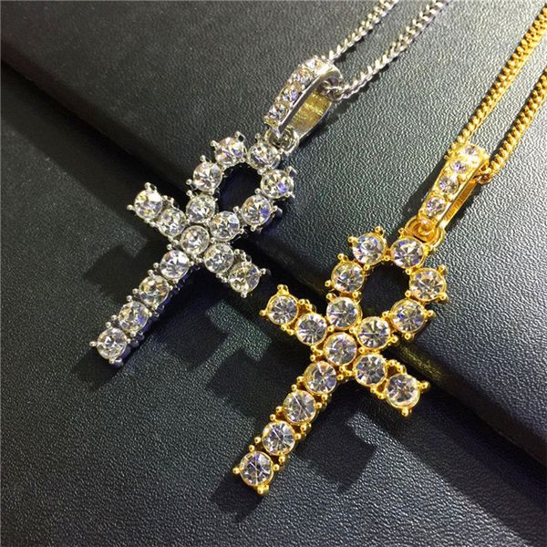 Iced Out Egyptian Ankh Key Zircon Pendant Necklace With Gold Chain Rhinestone Mens Necklace Hip Hop Jewelry
Iced Out Egyptian Ankh Key Zircon Pendant Necklace With Gold Chain Rhinestone Mens Necklace Hip Hop Jewelry