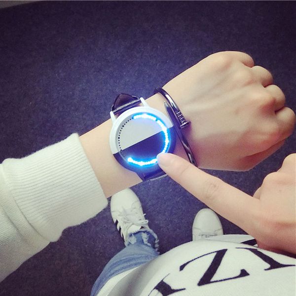 fashion men and women black white led binary touch screen watch genuine leather wrist watch for lover relogio masculino watches, Slivery;brown
fashion men and women black white led binary touch screen watch genuine leather wrist watch for lover relogio masculino watches, Slivery;brown
