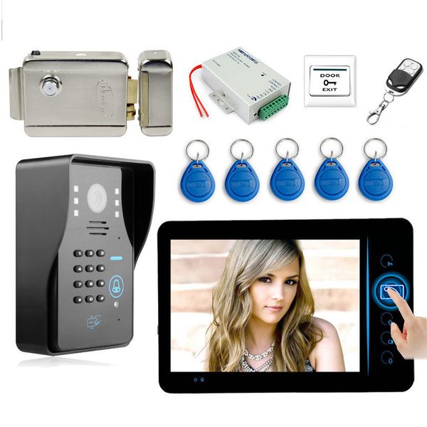 7" screen wireless video door phone doorbell intercom door phone system + id keyfobs + electric lock+ power supply+ door exit
7" screen wireless video door phone doorbell intercom door phone system + id keyfobs + electric lock+ power supply+ door exit