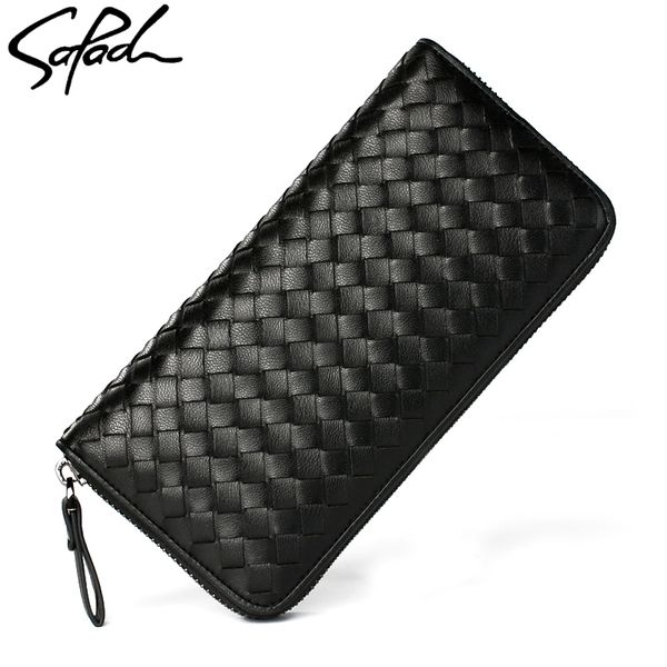 sapaol black men clutch wallets genuine leather long purses business large wallet knitting woven pattern zipper phone bag, Red;black
sapaol black men clutch wallets genuine leather long purses business large wallet knitting woven pattern zipper phone bag, Red;black