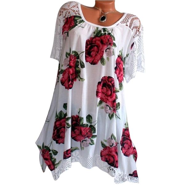 2018 summer floral printed t shirt women cotton hollow out lace casual short sleeve ladies shirt t-shirt tees, White
2018 summer floral printed t shirt women cotton hollow out lace casual short sleeve ladies shirt t-shirt tees, White
