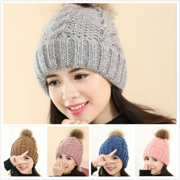 women hair ball thermal knitted cap hat dots and wool knitted caps in autumn and winter ing, Blue;gray
women hair ball thermal knitted cap hat dots and wool knitted caps in autumn and winter ing, Blue;gray