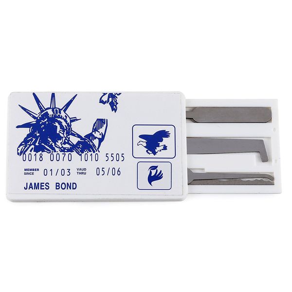 Credit Card Lock Pick Set "JAMES BOND" - Best Mini Pocket-Sized Wallet Lock Pick Set - Secure Pro Emergency Lockpick Card
Credit Card Lock Pick Set "JAMES BOND" - Best Mini Pocket-Sized Wallet Lock Pick Set - Secure Pro Emergency Lockpick Card