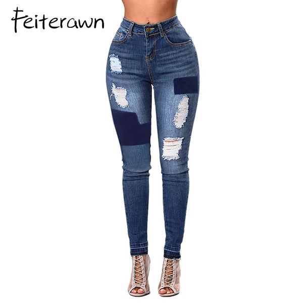 feiterawn woman dark blue individual patched color block ripped hole jeans fashion slim fit pencil pants with pockets dl786038
feiterawn woman dark blue individual patched color block ripped hole jeans fashion slim fit pencil pants with pockets dl786038