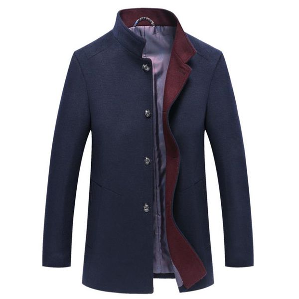 2018 winter new men's wool woolen coat fashion stand collar wool coat business casual overcoat, Black
2018 winter new men's wool woolen coat fashion stand collar wool coat business casual overcoat, Black