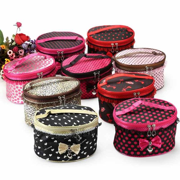 

Korean large bowknot r wave dot makeup bag cosmetic bag for travel makeup organizer and toiletry bag