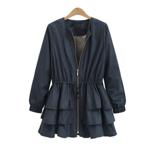 autumn women casual jacket elastic waist belt long sleeves jacket coat zippers loose layered pleated plus size, Black;brown
autumn women casual jacket elastic waist belt long sleeves jacket coat zippers loose layered pleated plus size, Black;brown