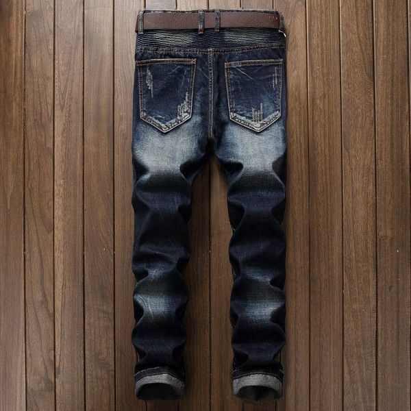 High Street Men 'S Pleated Biker Jeans Pants Slim Fit Brand Designer Motocycle Denim Trousers For Male Straight Washed Multi Zipper
High Street Men 'S Pleated Biker Jeans Pants Slim Fit Brand Designer Motocycle Denim Trousers For Male Straight Washed Multi Zipper