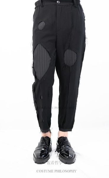 27-44 big size pants 2018 original ripped and striped men's pants are stylish with nine point trousers, Black
27-44 big size pants 2018 original ripped and striped men's pants are stylish with nine point trousers, Black