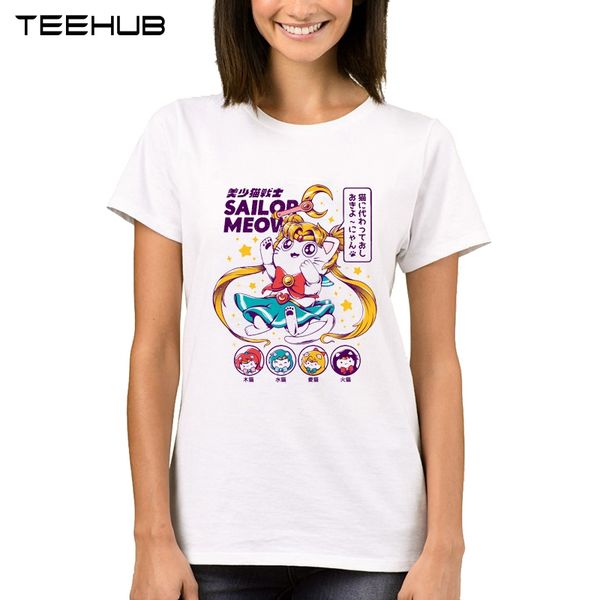teehub sailor moon women t-shirt lady's sailor meow printed short sleeve funny cat classic tee, White
teehub sailor moon women t-shirt lady's sailor meow printed short sleeve funny cat classic tee, White