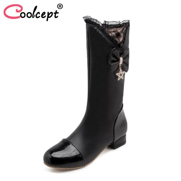 coolcept size 31-43 woman high heel boots fur winter warm shoes women bowtie half short boots women fashion sweet footwear, Black
coolcept size 31-43 woman high heel boots fur winter warm shoes women bowtie half short boots women fashion sweet footwear, Black