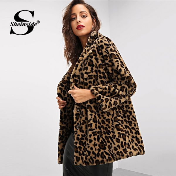 sheinside elegant leopard print faux fur coat women autumn winter jacket outerwear 2018 warm soft overcoat casual womens coats, Black
sheinside elegant leopard print faux fur coat women autumn winter jacket outerwear 2018 warm soft overcoat casual womens coats, Black