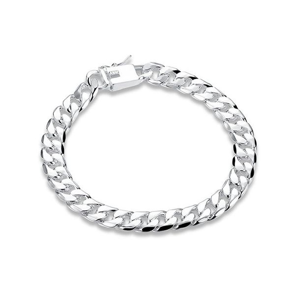8mm side chain hand chain - male money sterling silver plated bracelet ;men and women 925 silver bracelet spb227, Black
8mm side chain hand chain - male money sterling silver plated bracelet ;men and women 925 silver bracelet spb227, Black