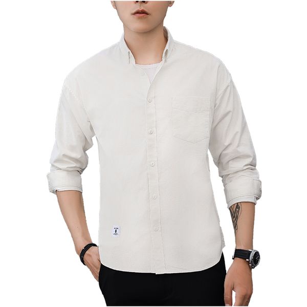 men shirt 2018 new solid color men's long-sleeved dress shirt men's casual slim lapel male quality c93, White;black
men shirt 2018 new solid color men's long-sleeved dress shirt men's casual slim lapel male quality c93, White;black