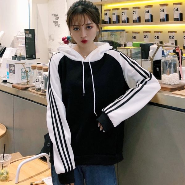 2018 autumn hoodies long sleeve women hooded colour patchwork girls loose pullover daily harajuku trendy hooded sweatshirt, Black
2018 autumn hoodies long sleeve women hooded colour patchwork girls loose pullover daily harajuku trendy hooded sweatshirt, Black