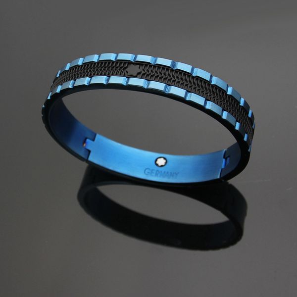 Wholesale titanium bracelet MONT plum pattern gear Mens Bracelet gold bracelet men