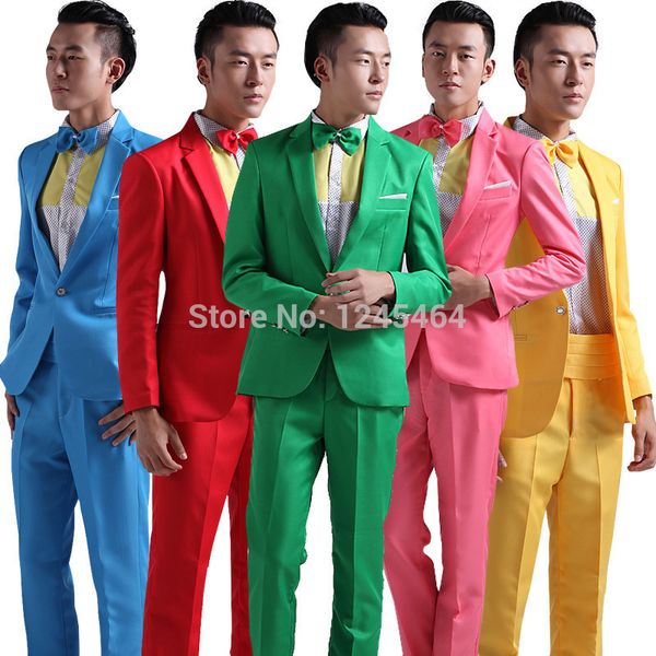 6 colors(red yellow blue green suit)men's wedding dress groom tuxedos host emcee studio theme costumes suit(jacket+pant+bow tie, White;black
6 colors(red yellow blue green suit)men's wedding dress groom tuxedos host emcee studio theme costumes suit(jacket+pant+bow tie, White;black