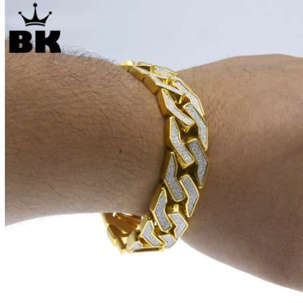 new style sand blast bracelet cuban chain link hip hop gold tone heavy 15mm wide mens 8.5inch bracelet, Black
new style sand blast bracelet cuban chain link hip hop gold tone heavy 15mm wide mens 8.5inch bracelet, Black