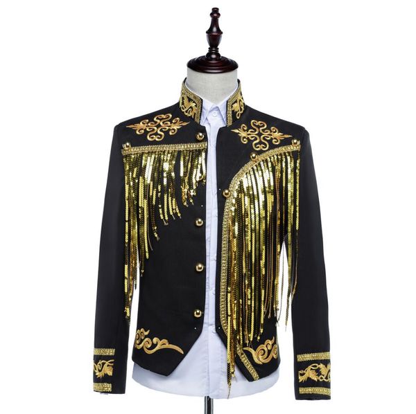 fashion 2017 men sequins suits costume male singer gold tassel paillette tassel formal dress suit blazer pants clothing set, White;black
fashion 2017 men sequins suits costume male singer gold tassel paillette tassel formal dress suit blazer pants clothing set, White;black