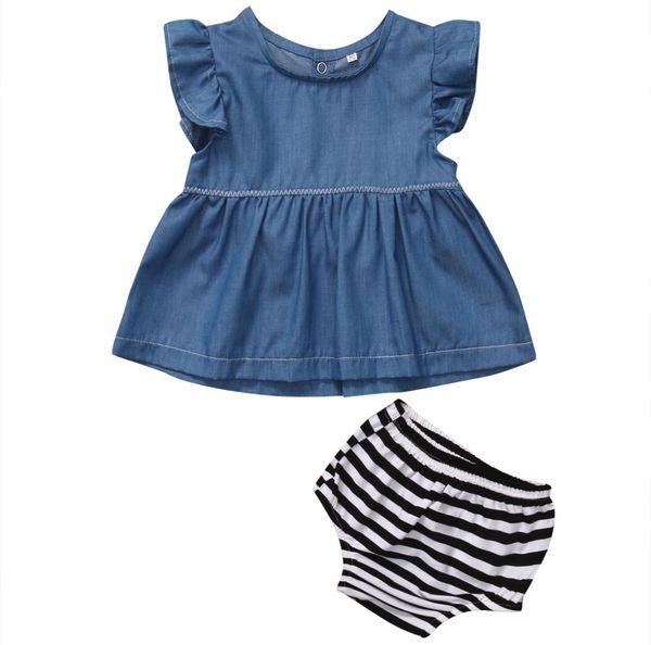 2pcs toddler infant newborn baby girls cowboy denim shirt dress kids pants clothes outfits 2pcs sets 0-24m, White
2pcs toddler infant newborn baby girls cowboy denim shirt dress kids pants clothes outfits 2pcs sets 0-24m, White