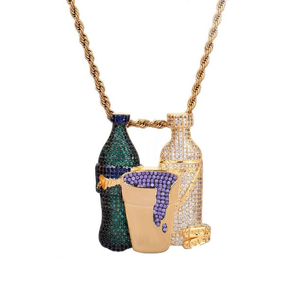 hip hop pendant necklace sprite bottle purple cup hip hop combo pendant necklace gold silver color cubic zircon men's jewelry tennis ch
hip hop pendant necklace sprite bottle purple cup hip hop combo pendant necklace gold silver color cubic zircon men's jewelry tennis ch