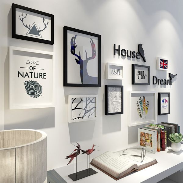 10pcs/set wall decoration picture frame set black white modern simplicity wood p frame set marco foto frames for pictures
10pcs/set wall decoration picture frame set black white modern simplicity wood p frame set marco foto frames for pictures