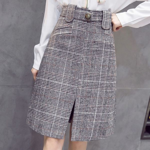 kymakutu split plaid saias new autumn winter skirts for women clothing a line faldas mujer with pocket hight waist skirt s-xl, Black
kymakutu split plaid saias new autumn winter skirts for women clothing a line faldas mujer with pocket hight waist skirt s-xl, Black