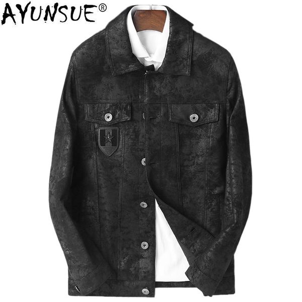 ayunsue men's leather jacket autumn winter jacket men genuine sheepskin coat men's streetwear motorcycle jackets chaqueta my1339, Black
ayunsue men's leather jacket autumn winter jacket men genuine sheepskin coat men's streetwear motorcycle jackets chaqueta my1339, Black