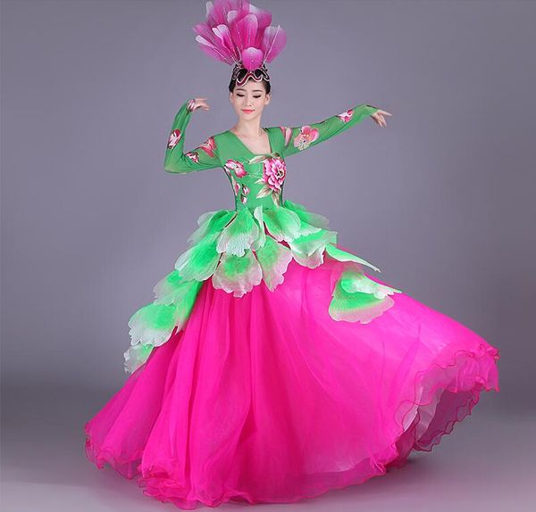 2017 new female peony pattern fluffy dress singer dance flamenco dance costumes chorus ballroom dresses, Black;red
2017 new female peony pattern fluffy dress singer dance flamenco dance costumes chorus ballroom dresses, Black;red