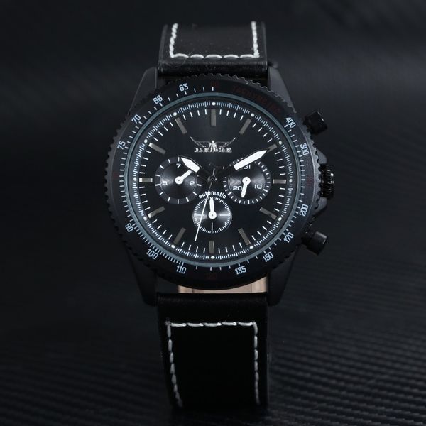 jaragar men army watches 3 sub-dials 6 hands auto mechanical wristwatches black leather strap clock, Slivery;brown
jaragar men army watches 3 sub-dials 6 hands auto mechanical wristwatches black leather strap clock, Slivery;brown