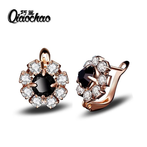 black crystal gold-color flower copper alloy hoop earrings with zircon stone earrings for women birthday gift bijouterie, Golden;silver
black crystal gold-color flower copper alloy hoop earrings with zircon stone earrings for women birthday gift bijouterie, Golden;silver