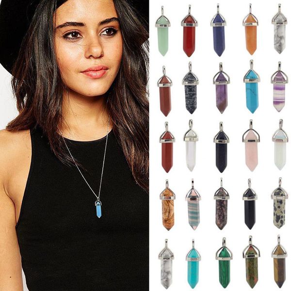2018 natural crystal pendant pendant pendant national wind section hexagonal columns without necklace 35 color dhl, Silver
2018 natural crystal pendant pendant pendant national wind section hexagonal columns without necklace 35 color dhl, Silver