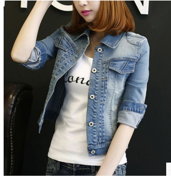 autumn women coats 2018 denim jackets for women vintage long sleeve regular feminine female jackets jeans coat outwear clothing, Black;brown
autumn women coats 2018 denim jackets for women vintage long sleeve regular feminine female jackets jeans coat outwear clothing, Black;brown