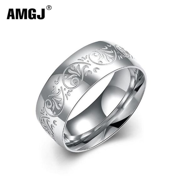 amgj 8mm silver color flower pattern rings for men stainless steel gothic ring retro male jewelry for wedding, Golden;silver
amgj 8mm silver color flower pattern rings for men stainless steel gothic ring retro male jewelry for wedding, Golden;silver