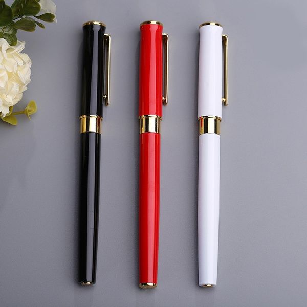 New Gold Plated Metal Ballpoint Pen Black Blue Ink Rollerball Pen Luxury Business Gift Sign Pens With Gift Box Can Printing Logo