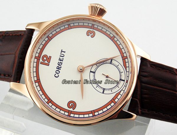 44mm corgeut rose gold case brown see-through caseback leather hand winding 6498 men's watch, Slivery;brown
44mm corgeut rose gold case brown see-through caseback leather hand winding 6498 men's watch, Slivery;brown