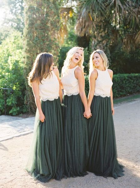 2020 modest green tulle bridesmaid dresses two piece ivory lace a line maid of honor wedding guest gown formal party wear, White;pink
2020 modest green tulle bridesmaid dresses two piece ivory lace a line maid of honor wedding guest gown formal party wear, White;pink