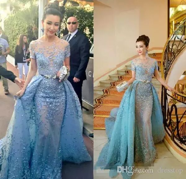cannes film zuhair murad evening dresses with detachable train sheer neck mermaid celebrity dress red carpet short sleeve custom prom gowns, Black;red
cannes film zuhair murad evening dresses with detachable train sheer neck mermaid celebrity dress red carpet short sleeve custom prom gowns, Black;red