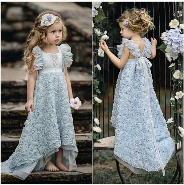 blue flower girl dress with rosette skirt cute girl pageant holiday birthday party dress, White;blue
blue flower girl dress with rosette skirt cute girl pageant holiday birthday party dress, White;blue