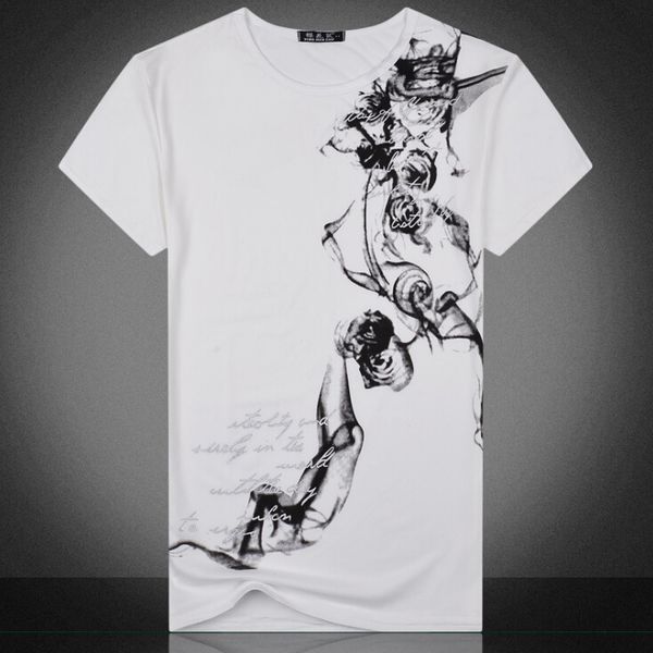 mens tee chinese style male ink rose printing fashion t-shirts crew neck white and black casual t-shirts, White;black
mens tee chinese style male ink rose printing fashion t-shirts crew neck white and black casual t-shirts, White;black