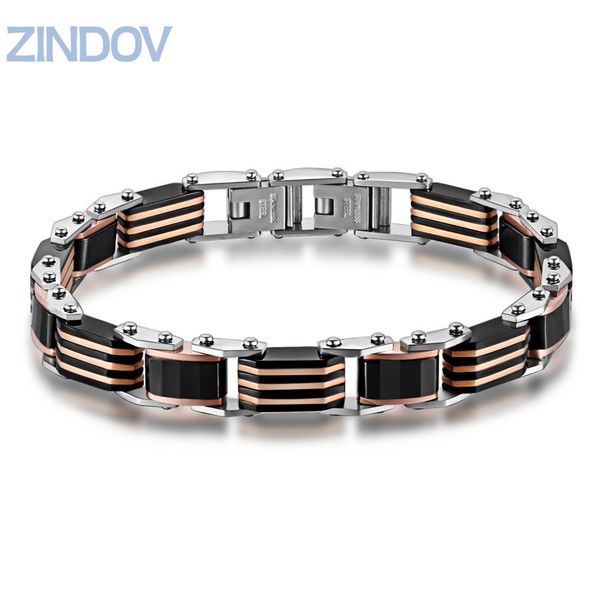 zindov wristband mens rose gold bracelet stainless steel black ceramic chain bracelet male fine jewelry accessory father's gifts
zindov wristband mens rose gold bracelet stainless steel black ceramic chain bracelet male fine jewelry accessory father's gifts