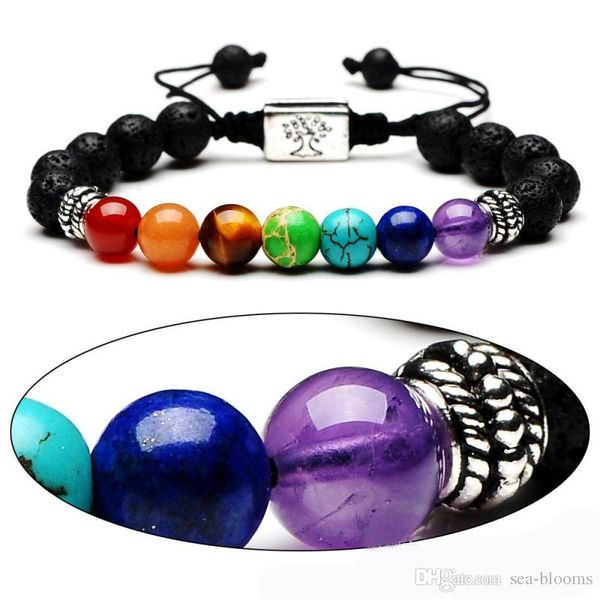 7 chakra tree of life natural lava stone bracelets bangle healing energy bracelet yoga braided rope charm bracelet jewelry for d235sf 
7 chakra tree of life natural lava stone bracelets bangle healing energy bracelet yoga braided rope charm bracelet jewelry for d235sf