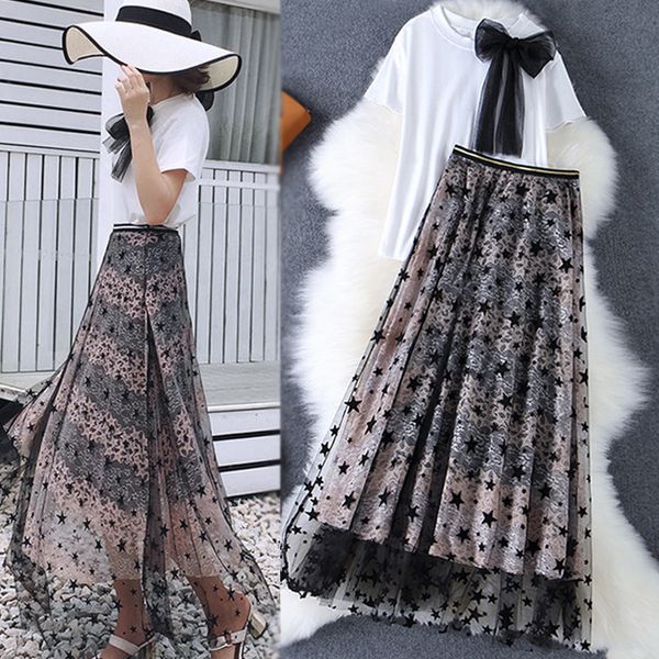clothing set women summer big bows cotton tees blouse + long lace stars party bohemian skirts suits set ns261, White;black
clothing set women summer big bows cotton tees blouse + long lace stars party bohemian skirts suits set ns261, White;black