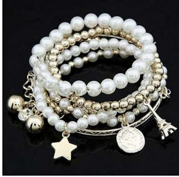european style bracelet metal chain women multilayer bracelet simulated pearl fashion jewelry, Golden;silver
european style bracelet metal chain women multilayer bracelet simulated pearl fashion jewelry, Golden;silver