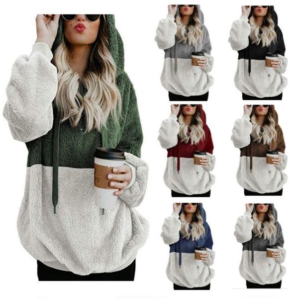 women sherpa fleece hoodies long sleeve patchwork pollover sweatshirt hooded sweater coat autumn winter hoodie outwear casual coats 7 colors, Black
women sherpa fleece hoodies long sleeve patchwork pollover sweatshirt hooded sweater coat autumn winter hoodie outwear casual coats 7 colors, Black