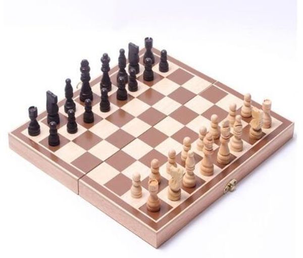 Folding Wooden International Chess Set Pieces Set Board Game Funny Game Chessmen Collection Portable Board Game