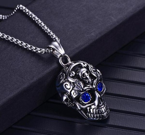 new vintage stainless steel skeleton head pendant titanium steel man ghost head necklace popular and fashionable, Silver
new vintage stainless steel skeleton head pendant titanium steel man ghost head necklace popular and fashionable, Silver