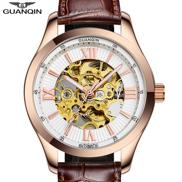 guanqin 2018 men watches automatic watch men mechanical waterproof clock skeleton rose gold relogio masculino, Slivery;brown
guanqin 2018 men watches automatic watch men mechanical waterproof clock skeleton rose gold relogio masculino, Slivery;brown